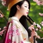 Placeholder: detailed matte portrait of gorgeous, stunning Japanese woman with bamboo umbrella, cherry blossoms, kimono, 8k, high-quality, ultra-fine detail, soft, painting, acrylic, oil, detailed matte, digital art, Brian Froud, Howard Lyon, Anna Dittman, Anne Stokes, Selina French, Greg Rutowski