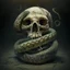 Placeholder: A rotting skull with a snake coiled around