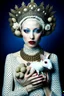 Placeholder: lady with ermine-head, albino, bizarre, surreal, darkmood by natalie shau