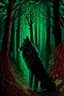 Placeholder: In the heart of a dense and enigmatic forest with towering ancient trees cloaked in emerald foliage stood a bewitching witch possessing an ethereal allure her lustrous hair cascading in ebony waves down to her slender waist In her captivating presence a majestic canine of Belgian shepherd lineage roamed at her side its eyes illuminated by an otherworldly crimson glow exuding an aura both mysterious and demonic