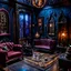 Placeholder: Detailed creepy living-room made of modeling clay, haunted, Harry Potter, very accentuated details, Tim Burton, strong texture, extreme detail, Max Ernst, decal, rich moody colors, sparkles, René Magritte, bokeh, odd