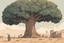 Placeholder: make an illustration of Palestine date tree in the style of Hayao Miyazaki