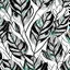 Placeholder: black and white banana leafs wallpaper pattern in vector lines, same line weight