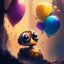 Placeholder: Wall-E, digital art, anime, 4k, full details, high resolution, colorful, alone, balloons, cinematic