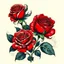 Placeholder: Red Roses , vntage flower illustration