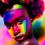 Placeholder: full body shot, masterpiece, best quality, child, dark skinned, sparkling eyes, fluorescent skin, colorful makeup, afro, highly detailed body, sun light, 4K, RAW, depth of field, high contrast, realistic details, 24mm