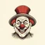 Placeholder: ilustración sencilla de rostro de payaso de circo vintage sonriendo