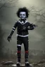 Placeholder: Edward scissorhands toddler, full body, jump, bokeh, hyper realistic