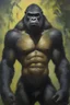 Placeholder: Tarzan the extremely ugly werewolf gorilla - oil painting by Brom