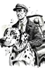 Placeholder: Ink sketch of a hybrid of a taxi driver and a dalmatian