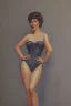 Placeholder: Portrait lady, full body shot, full-color medium shot style of Rudy Nappi