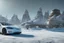 Placeholder: A Tesla 'Model S' is parked, on the planet 'Hoth'. CINEMATIC. WIDE ANGLE LENS. PHOTO REAL.