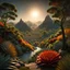 Placeholder: An incredibly peaceful detailed landscape, Max Ernst, Henri Rousseau, Haji Widayat, primordial nature, sun, strong texture, extreme detail, intricate, strong colours, bas-relief, high resolution, volumetric light, 8k, 3d, cinematic, rich moody colors, sparkles, decal, octane render, 55mm photography, 8k, sharp focus, volumetric light, ZBrush