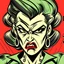 Placeholder: 50s comic book style drawing of angry female villain