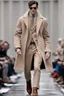 Placeholder: Men's Fashion runway Winter outfits inspired by Superman design beige tones