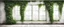 Placeholder: Hyper Realistic Green foliage on a rustic white wall & windows with vignette effect