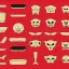 Placeholder: logo skeleton cat face and bartender tools and shaker as bones