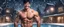 Placeholder: hyper realistic shirtless muscular extremely handsome short black hair man smiling & standing between a swimming pool at snowfall night