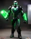 Placeholder: Super IRONMAN armor, kryptonite powered, black armor, black chrome, green lights, built by wayne enterprises, designed by stark industrieshttps://stablecog.com/generate?o=37b70ee1-cbf6-4de2-8ffe-0e02f33ce34f photorealistic, military display, weapons test,