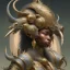 Placeholder: Sango fantasy, fantasy magic, intricate, sharp focus, illustration, highly detailed, digital painting, concept art, matte, art germ and Paul Lewin and Kehinde Wiley, masterpiece black Boar head bronze monkey Asian African girl nice breast Hawaiian hair turquoise golden waves