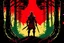 Placeholder: Warrior in red dead redemption style with forest after war background