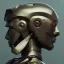 Placeholder: Robot cute profile head portrait, warrior costume, village, meditation, 8k quality