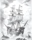 Placeholder: Pirates of the Caribbean: Ghostly Ship in the Mist Coloring Adventure: Design an intriguing coloring page inspired by the Pirates of the Caribbean movie, featuring a ghostly pirate ship emerging from thick fog. Encourage young artists to embrace the mysterious atmosphere, playing with shades of gray to create shadows and highlights. Minimize background and lines, allowing kids to immerse themselves in the eerie scene as they bring this ghostly ship to life in their unique black-and-white creatio