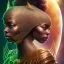 Placeholder: sango fantasy, fantasy magic, intricate, sharp focus, illustration, highly detailed, digital painting, concept art, matte, artgerm and paul lewin and kehinde wiley, masterpiece Asian black panther Papu New Guina pyramid green space lady space blood moon galaxy