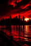 Placeholder: Make carnage croupting the new york city with a red sky