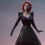 Placeholder: Scarlett Johansson as evil queen in black leather gown, cleavage, angry, stern look unreal 5, octane render,cinema4d, dynamic lighting, dramatic lighting, 4k, redshift render, highly detailed, hyper realistic, in space