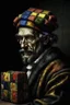 Placeholder: Rubik's cube in the style of rembrandt