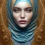 Placeholder: dripping, runnt, melting watercolor painting as woman's face, wearing hijab, fine detail, highly intricate, modern surrealism painting, fog, high-quality, volumetric lighting, 8k, ultrahd, George Grie, Marco Escobedo, Igor Morski,Brian Froud, Howard Lyon, Selina French,