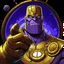 Placeholder: thanos showing off infinity gauntlet animated inside a medalion