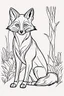 Placeholder: coloring page for kids, FOX, thick outline, low details, no shading, no color