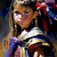 Placeholder: The warrior, by Melanie Delon and Anna Razumovskaya and Andrew Atroshenko Modifiers: oil on canvas beautiful high detail imperial colors child drawing