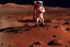 Placeholder: centaur in full-length neon light on Mars