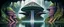 Placeholder: geometric alien space port building in water in front of jungle waterfall colorful dork neck bambooza schizoid dreams in the style of giger and escher
