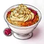 Placeholder: create a coloring book page of cream in a bowl , high contrast, easy to color, bold outline, white background