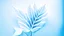 Placeholder: Beautiful white skeletonized leaf on light blue background with round bokeh. Expressive artistic image of beauty and purity of nature.