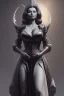 Placeholder: Sophia Loren as evil queen in black leather, cleavage, angry, stern look. character design by cory loftis, fenghua zhong, ryohei hase, ismail inceoglu and ruan jia. unreal engine 5, artistic lighting, highly detailed, photorealistic, fantasy