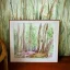 Placeholder: exquisite whimsical woodland watercolor, delicate, cute, adorable, linen backdrop