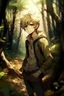 Placeholder: Dirty Blonde Anime Boy in the woods