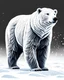 Placeholder: Art illustration lineal polar bear, nieve, calidad ultra, hiperdetallado, 12k, fondo blanco, color blanco y negro full body