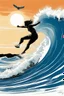 Placeholder: [illustration by Kelley Jones] À l’aube, je me lève, Vers La Piste, la planche sous le bras, Sur la vague, je me lève aussi, Une, deux, trois fois, je vole.