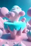 Placeholder: detailed peaceful landscape made of cake frosting, cotton candy, ice cream, strong texture, extreme detail, octane render