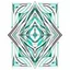 Placeholder: stylized Scandinavian artifact in the style of tarot and art deco, turquoise and grey colours, white background