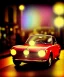 Placeholder: fiat 125p, city. high speed. bokeh. lens flare. warm lights. high detailed. oil on canvas