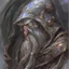 Placeholder: dwarf, dark armour, watercolour, artistic, illustration, rugged hair, dark atmosphere, shadows, portrait, wide face, bleak colours