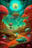 Placeholder: transformative journey into a fantastic surrealism world psychedelic sci-fi