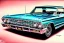 Placeholder: a true-to-life 1963 Chevrolet Impala, centered, intricate, extreme detailed, photorealism, center view, city background, pivot on chevrolet, pen and color marker painting by cheryl kelley